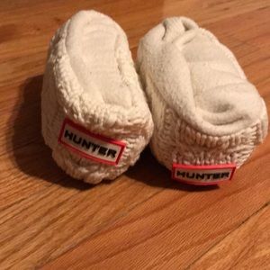 Tall White knit hunter boot sock